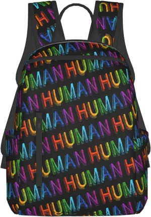 Human LGBT Rainbow Gay Pride Travel Laptop Backpack Casual Backpacks Double Shoulder Daypack Notebook Rucksack Work Bags Sports Bag for Hiking Camping Beach
