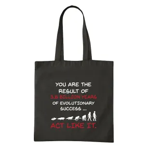 Humorous Biology Evolution for Teachers Celebrating 38 Billion Years of Success Navy Black Multicolor Canvas Tote Bag