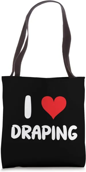 I Love Draping - Heart - Drapes Interior Design Designer Tote Bag