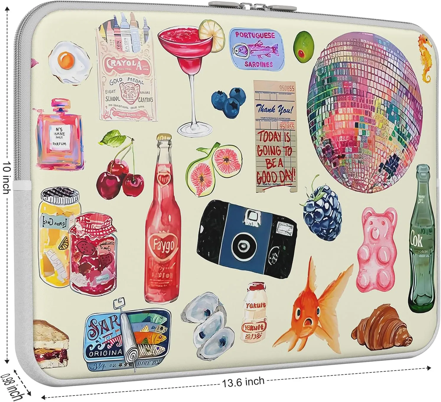 iCasso Laptop Sleeve 13 inch for MacBook Air 13-13.6 inch, Cute Laptop case for MacBook Pro 13 inch 14 inch, Slim Protective Travel Carrying Case Sleeve for 14 inch Chromebook, HP, Dell, Stickers