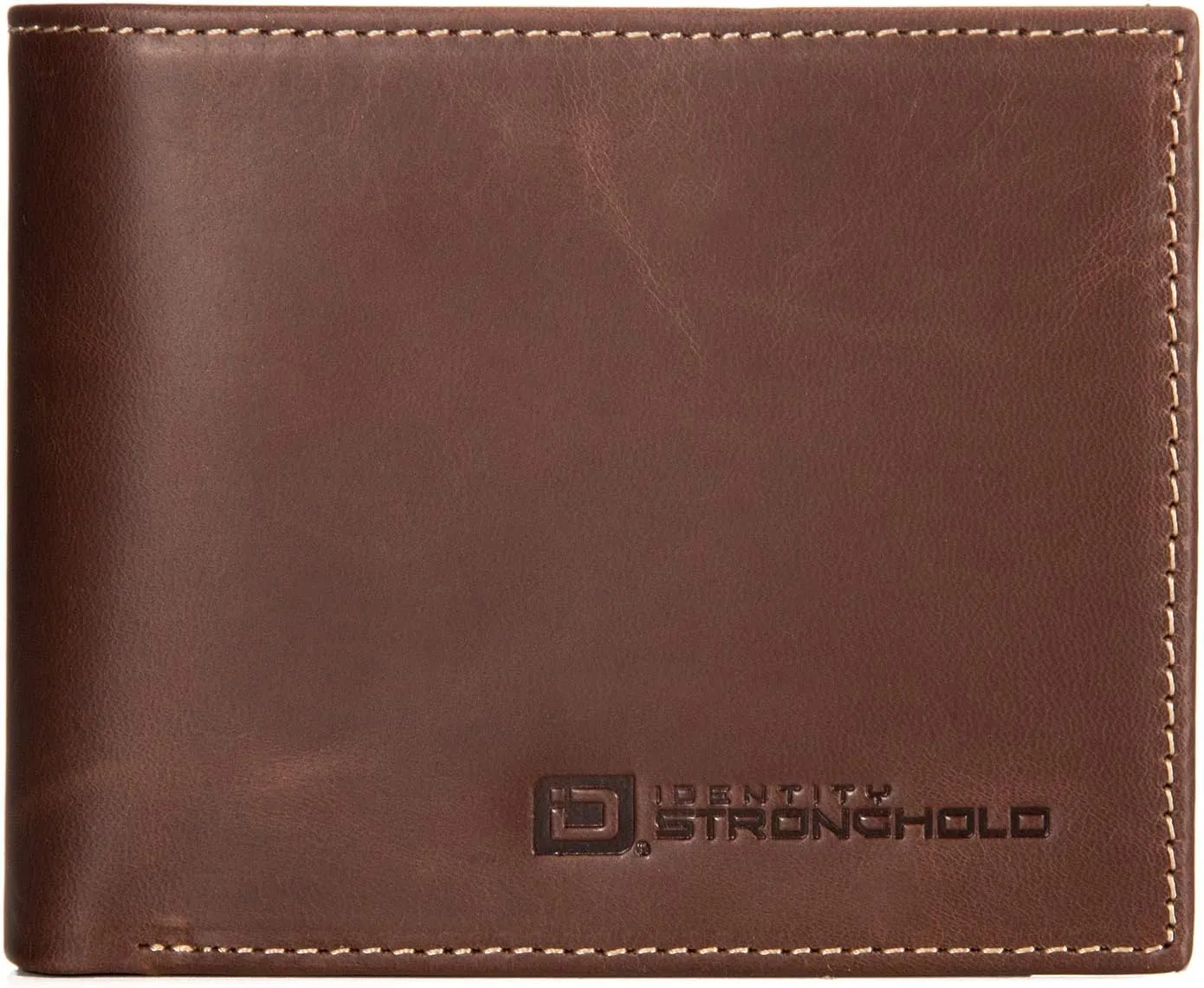 ID Stronghold Extra Capacity Bifold Wallet for Men - RFID Blocking Genuine Leather Wallet Luxury Brown