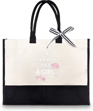 I'm Literally Just A Girl Canvas Tote Bag For Travel