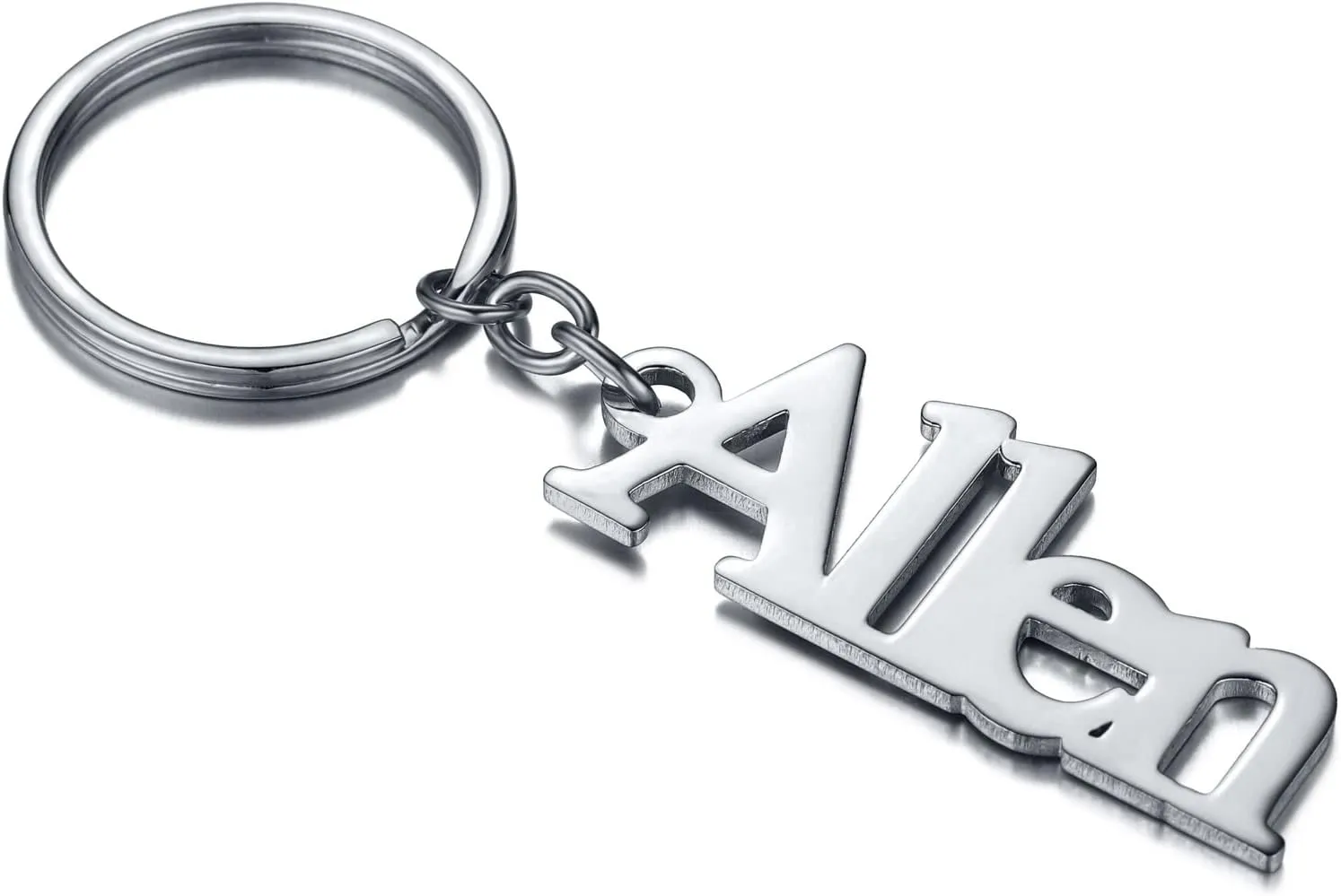 INBLUE Custom Name Keychains for Women Stainless Steel Personalized Engraved Letters Key Chain for Bag Charm Purse Handbags