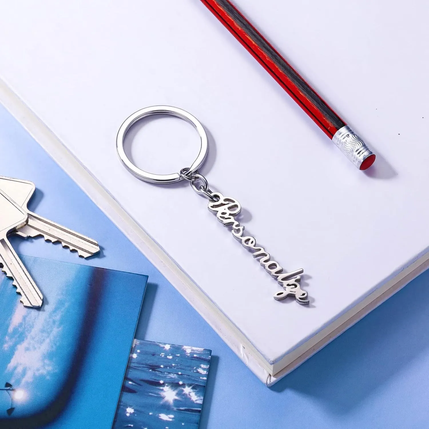 INBLUE Custom Name Keychains for Women Stainless Steel Personalized Engraved Letters Key Chain for Bag Charm Purse Handbags
