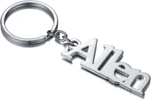 INBLUE Custom Name Keychains for Women Stainless Steel Personalized Engraved Letters Key Chain for Bag Charm Purse Handbags