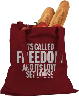 Indica Plateau Its Called Freedom and its Love Set Loose Cotton Canvas Tote Bag