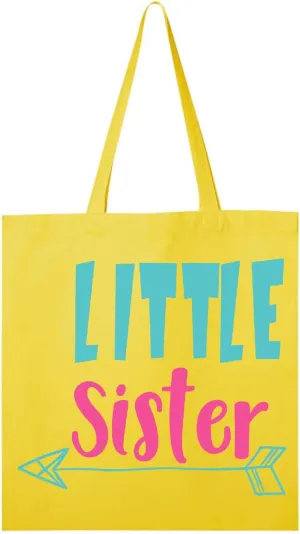 inktastic Little Sister, Younger Sister, Arrow, Sibling Tote Bag