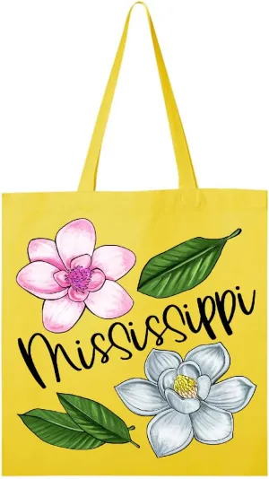 inktastic Mississippi Magnolia Flowers and Leaves Tote Bag