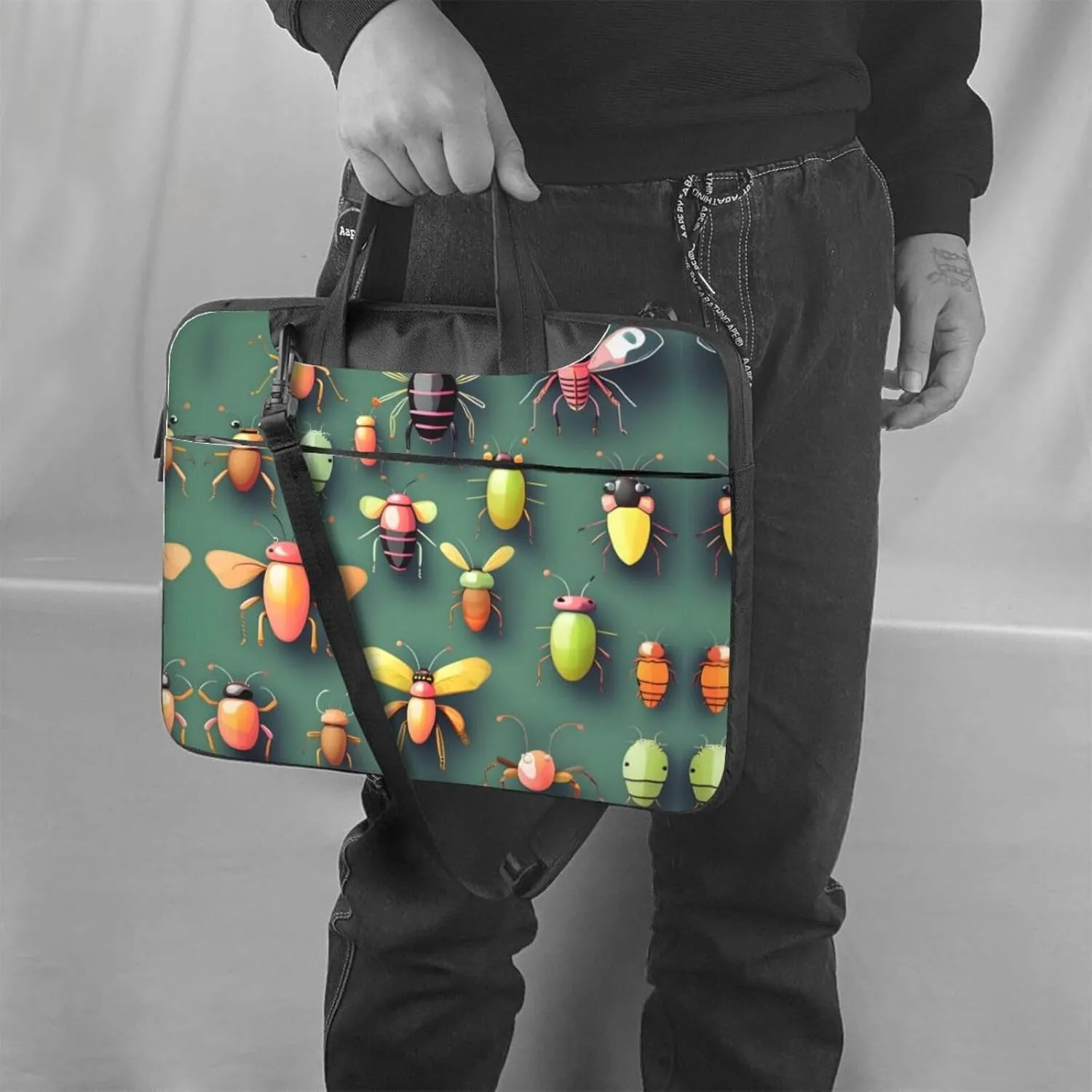 Insect Atlas Prints Laptop Bag - with Soft Interior, Multiple Pockets - Ideal for Men, Travel and Business