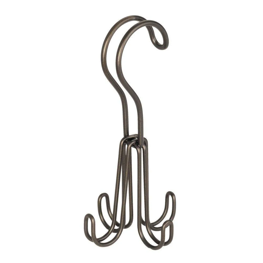 InterDesign Classico Over the Rod, Closet Accessory Organizer for Ties, Belts, Handbags, Fashion Jewelry - 4 Hooks, Bronze
