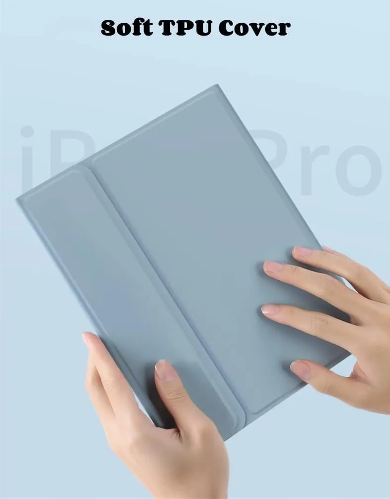 iPad 10.2 Keyboard Case for 9/iPad 8/iPad7 (2021/2020/2019)Touchpad Detachable with Pencil Holder Slim Leather Folio Smart Cover 9/8/7 Generation (iPad9/iPad8/iPad7, Sky Blue)