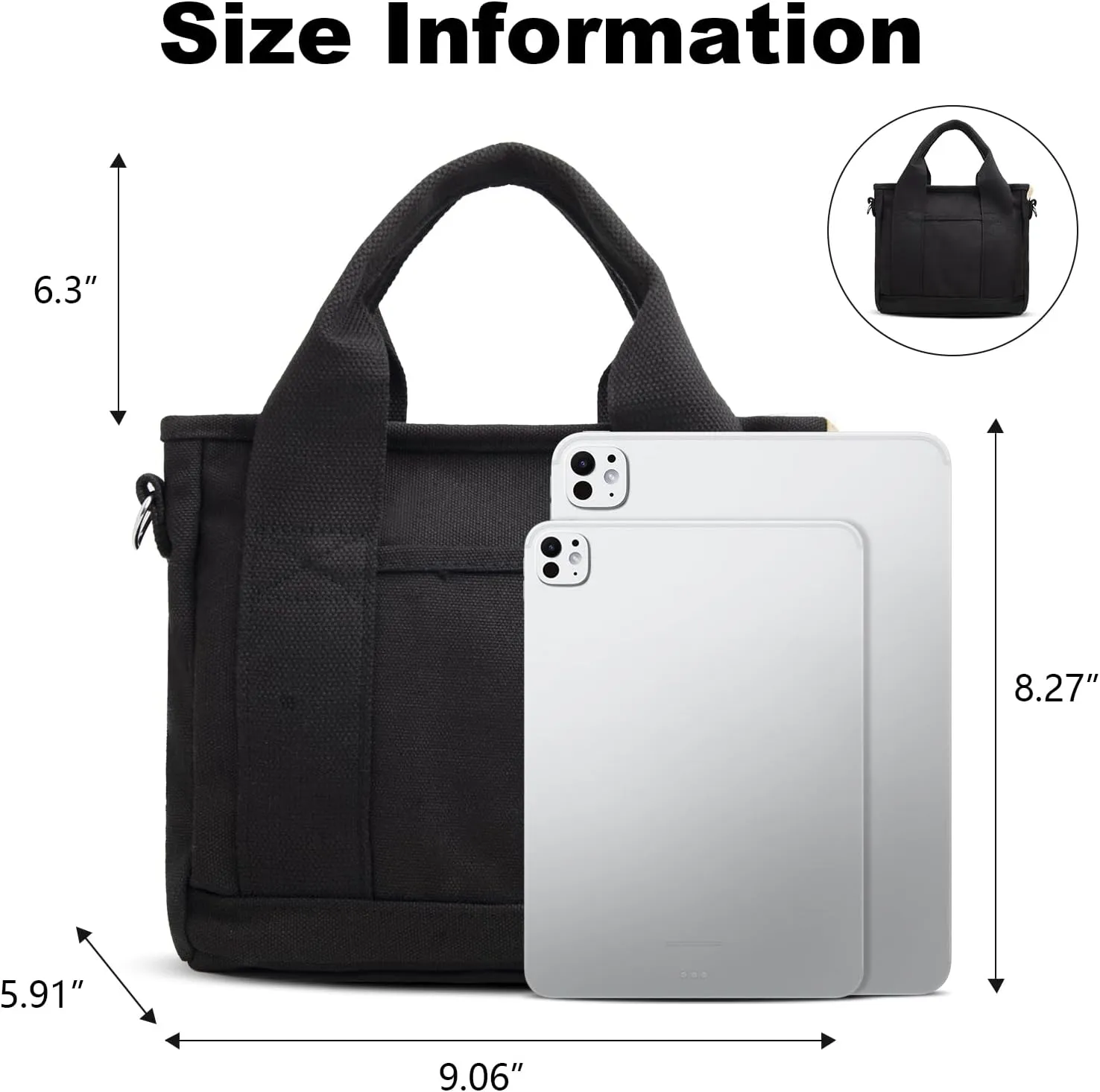 IwIeIaIrI Canvas Tote Bag for Women with Multi Pockets,Trendy Shoulder Handbag with Compartments for shopping,Work,Beach