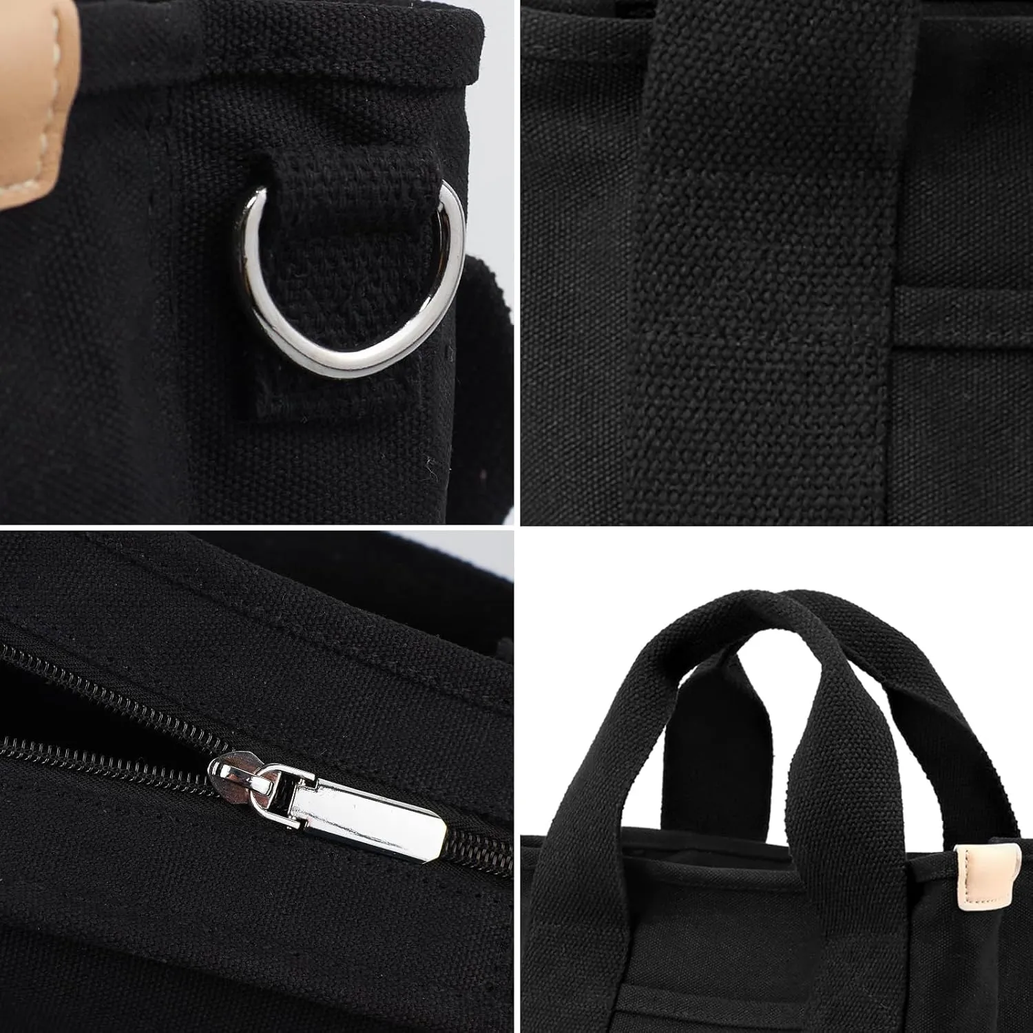 IwIeIaIrI Canvas Tote Bag for Women with Multi Pockets,Trendy Shoulder Handbag with Compartments for shopping,Work,Beach