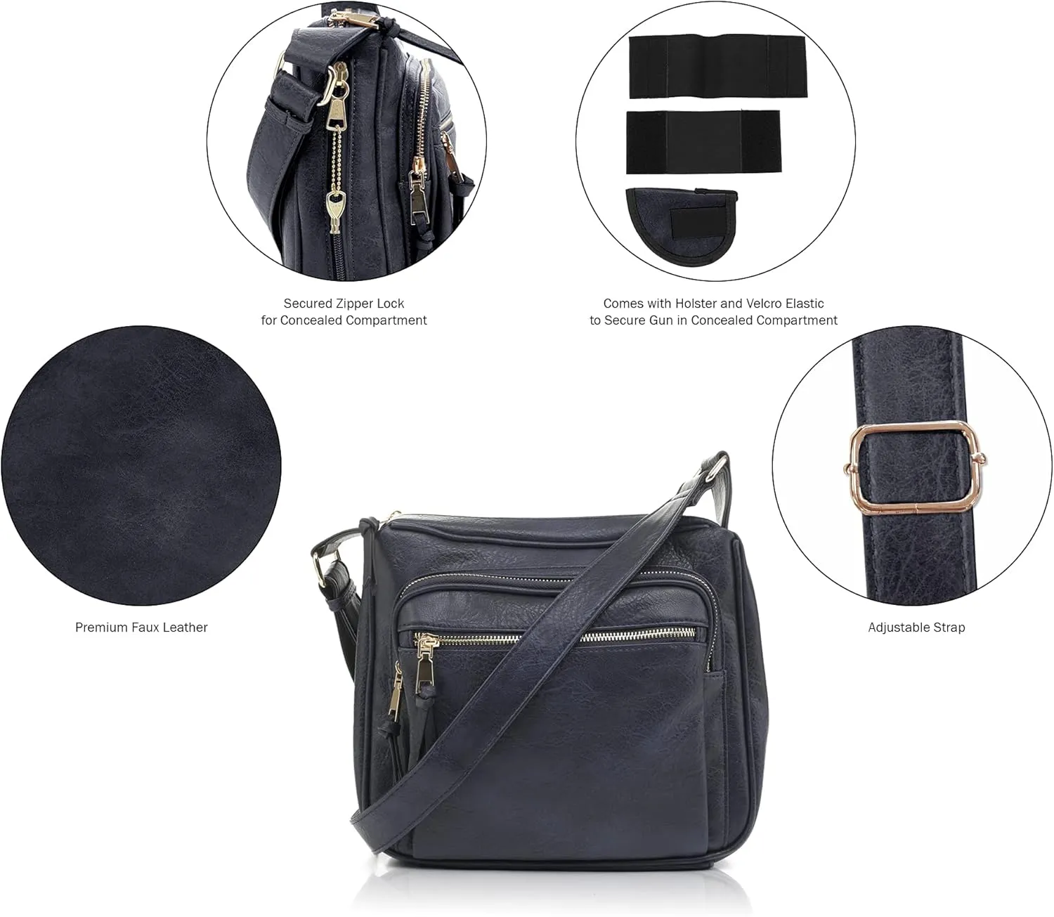 JESSIE & JAMES | Concealed Carry RFID Blocking Crossbody Purse for Women with Lock and Key