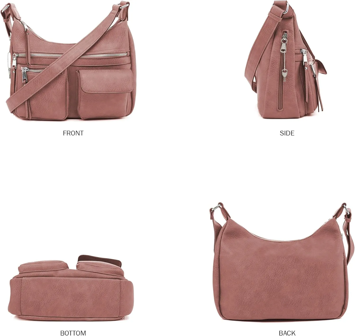 JESSIE & JAMES Large Concealed Carry Crossbody Bag For Women Gunbag Shoulder Purse With Detachable Holster