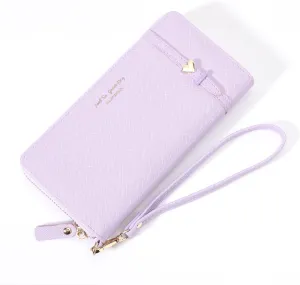 JIUFENG Women Long RFID Blocking Wallet Large Capacity Zipper Wristlet Purse Card Holder Cellphone Bag Fashion Clutches