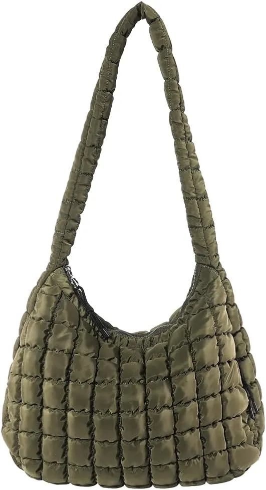 Juoxeepy Quilted Tote Crossbody Women's Puffy Hobo Bag with Padding