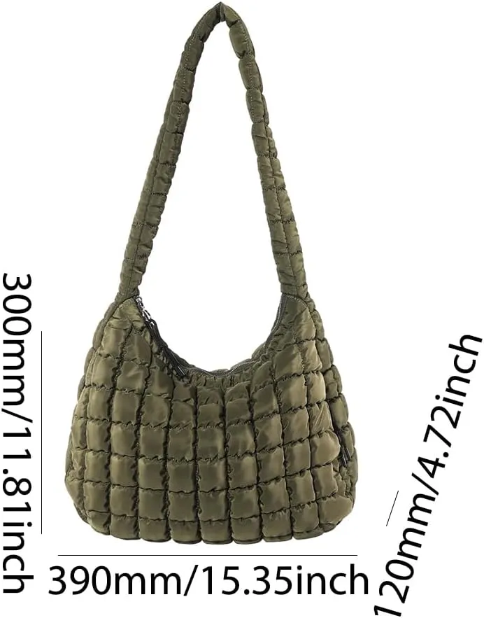 Juoxeepy Quilted Tote Crossbody Women's Puffy Hobo Bag with Padding