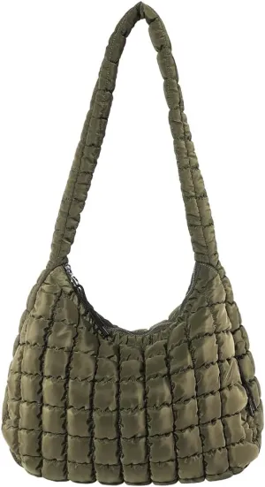 Juoxeepy Quilted Tote Crossbody Women's Puffy Hobo Bag with Padding