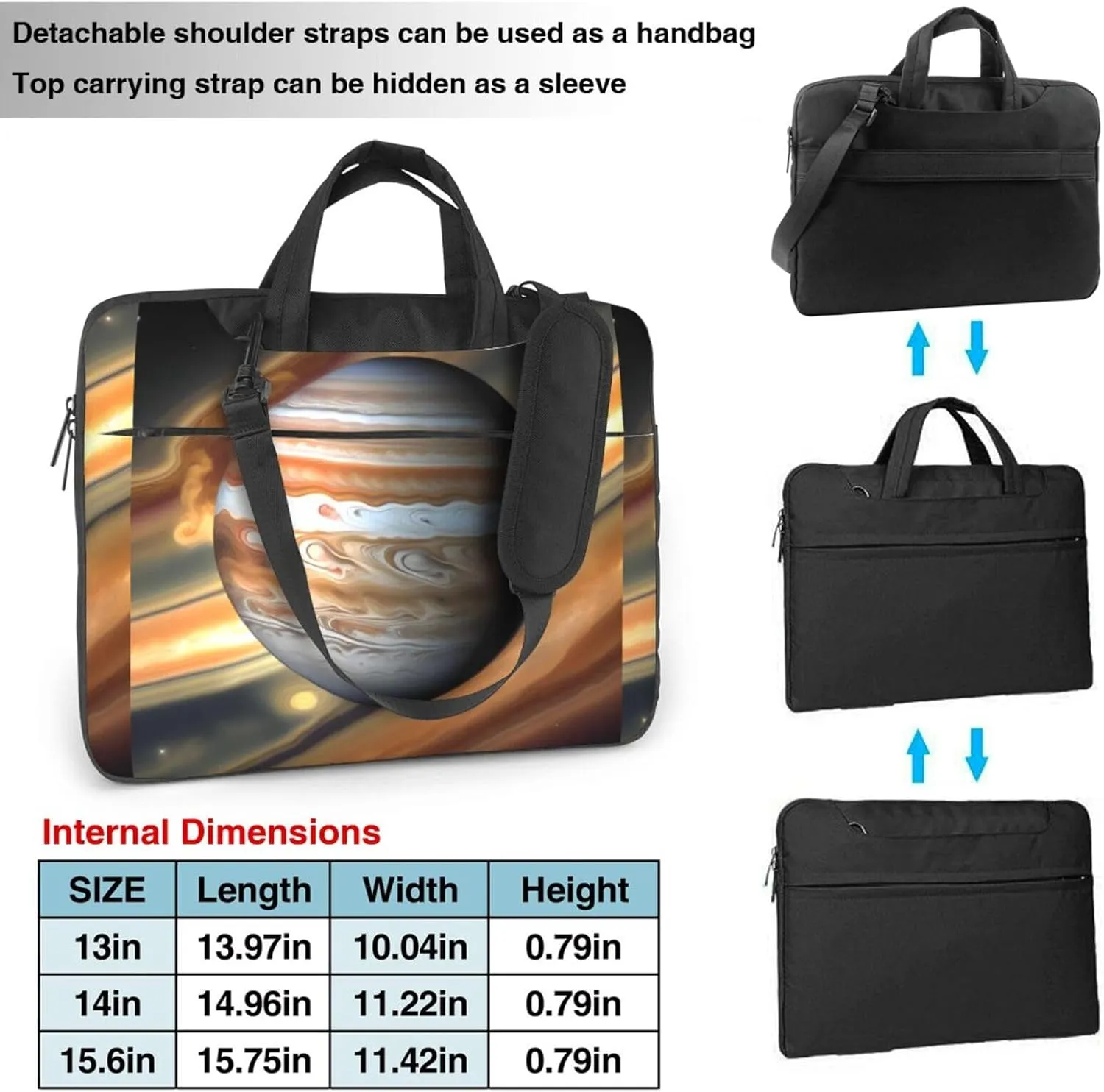 Jupiter Landscape Shockproof Portable Shoulder Laptop Bag For Daily Work Business Meetings