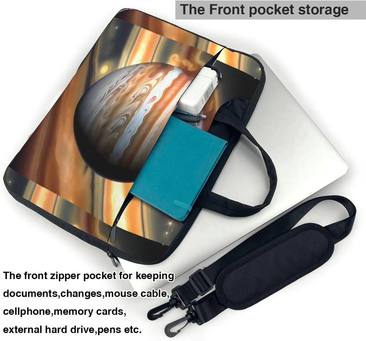 Jupiter Landscape Shockproof Portable Shoulder Laptop Bag For Daily Work Business Meetings