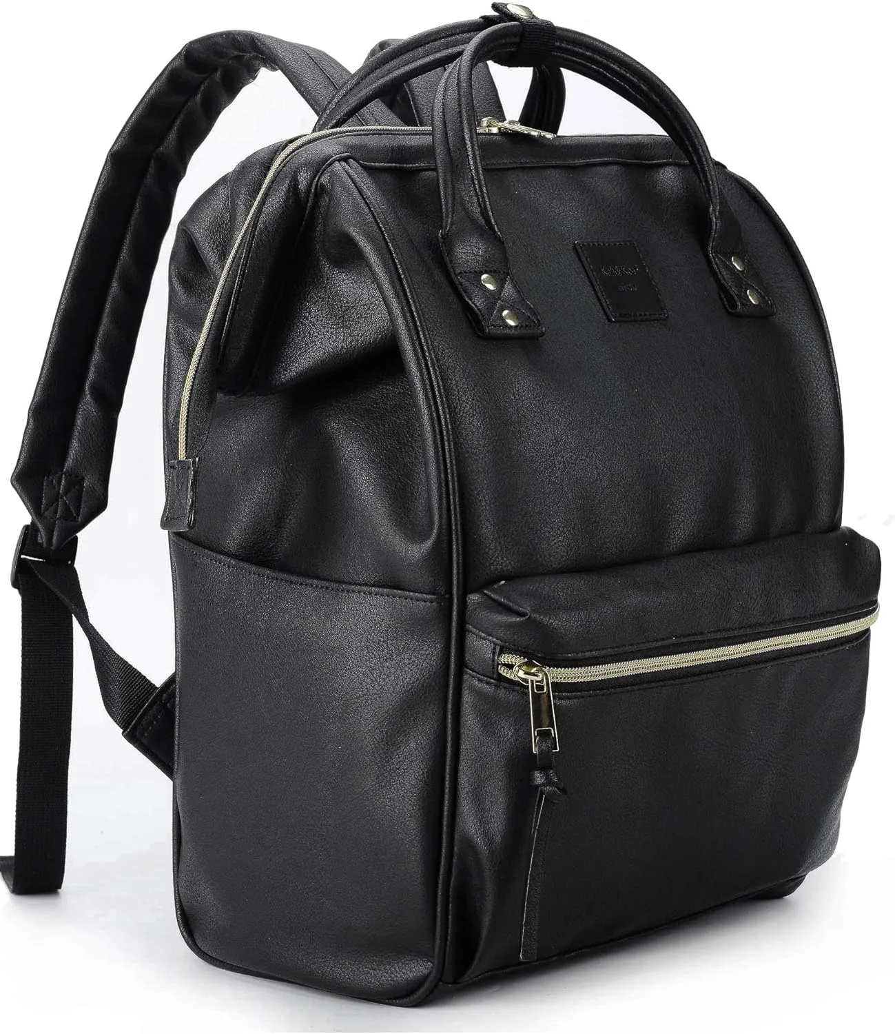 Kah&Kee Leather Backpack for Women and Men 16-inch Laptop Bag | Teacher Professional, Diaper Bag Backpack, Ideal for Work, School, Nursing, College & Travel (Black, Large)