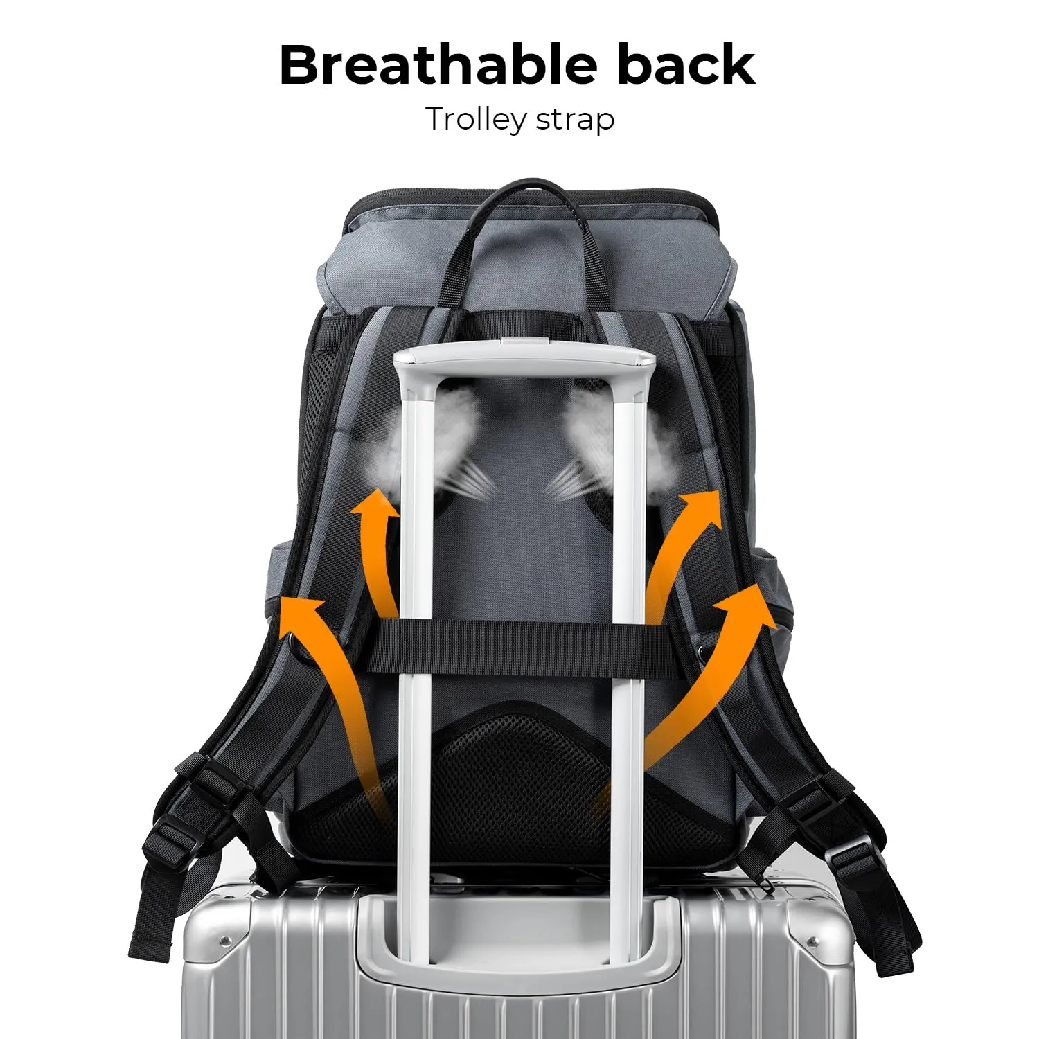 K&F Concept Camera Backpack, Hard Shell Camera Bag, Large Capacity Photography Backpack with 15.6" Laptop Compartment & Tripod Holder & Rain Cover, Bags for DSLR SLR Cameras and Accessories, Grey