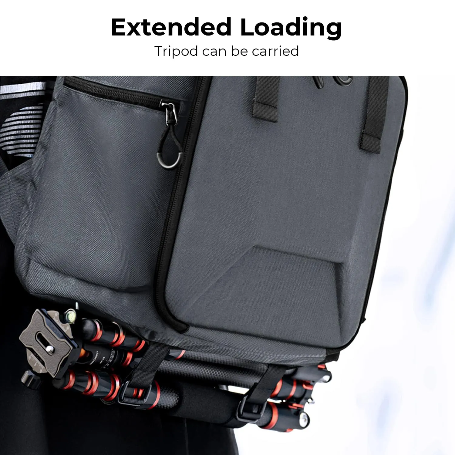 K&F Concept Camera Backpack, Hard Shell Camera Bag, Large Capacity Photography Backpack with 15.6" Laptop Compartment & Tripod Holder & Rain Cover, Bags for DSLR SLR Cameras and Accessories, Grey