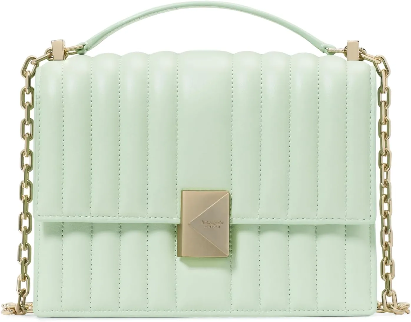 kate spade new york Deco Quilted Leather Chain Shoulder, Pistachio Ice
