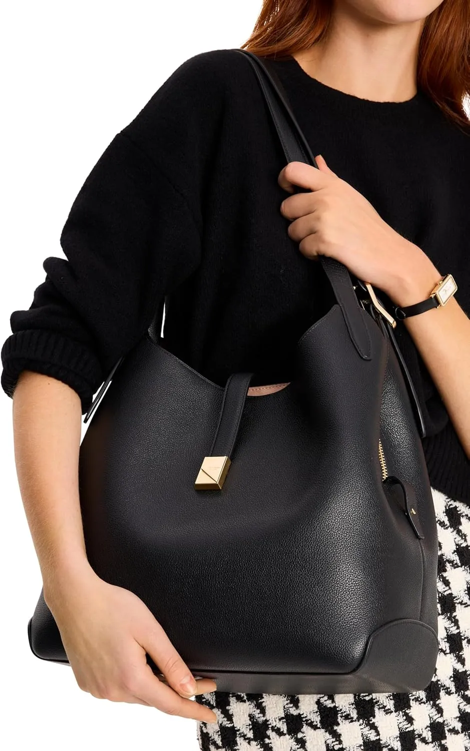 kate spade new york Women's Deco Pebbled Leather Large Shoulder Bag