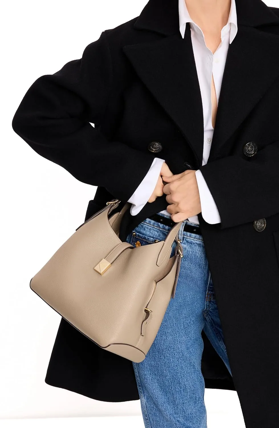 kate spade new york Women's Deco Pebbled Leather Medium Crossbody Tote