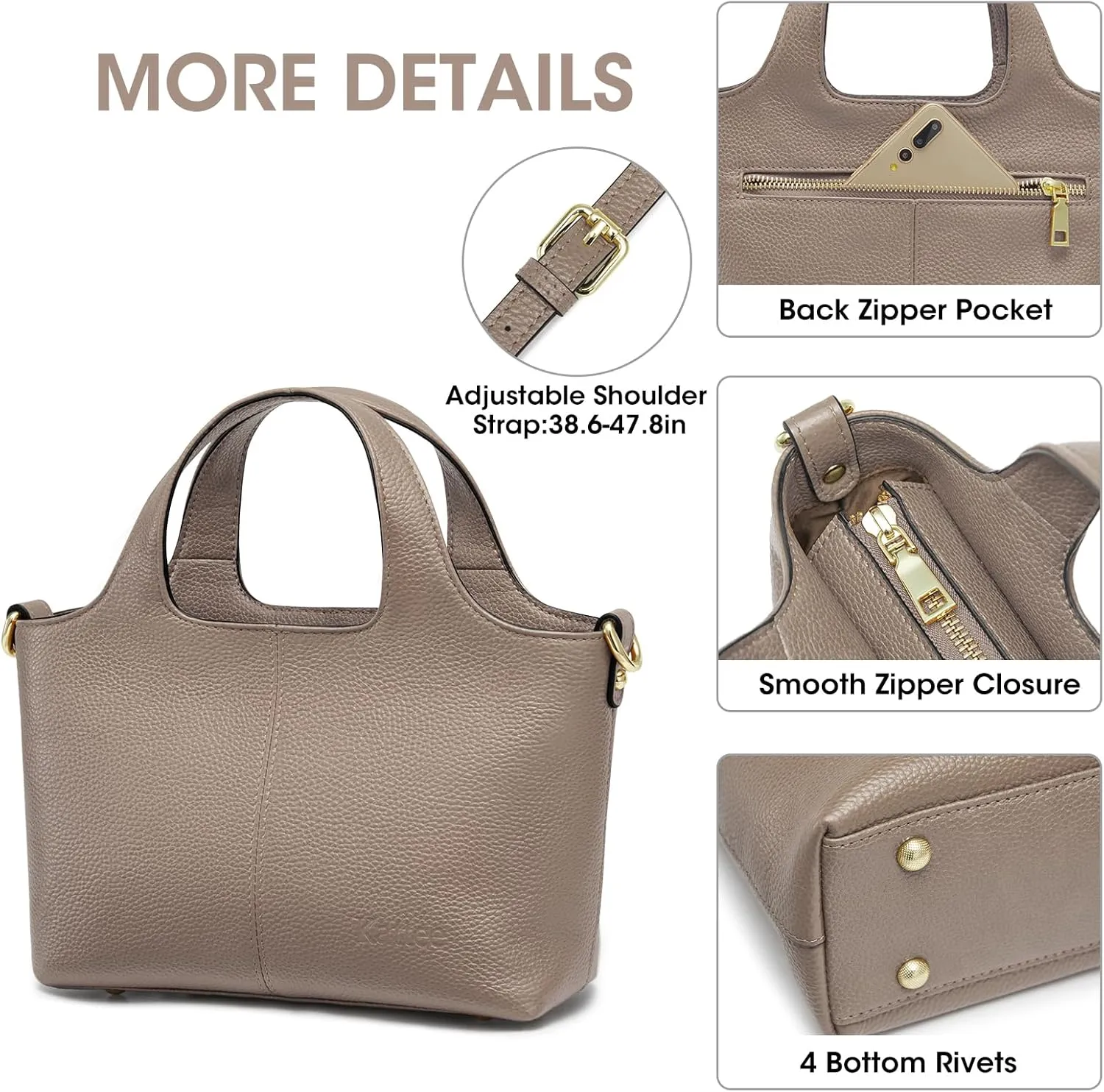 Kattee Leather Crossbody Bags for Women Cross Body Purses,Small Shoulder Tote Bag, Women's Satchel Handbags with Top Handle