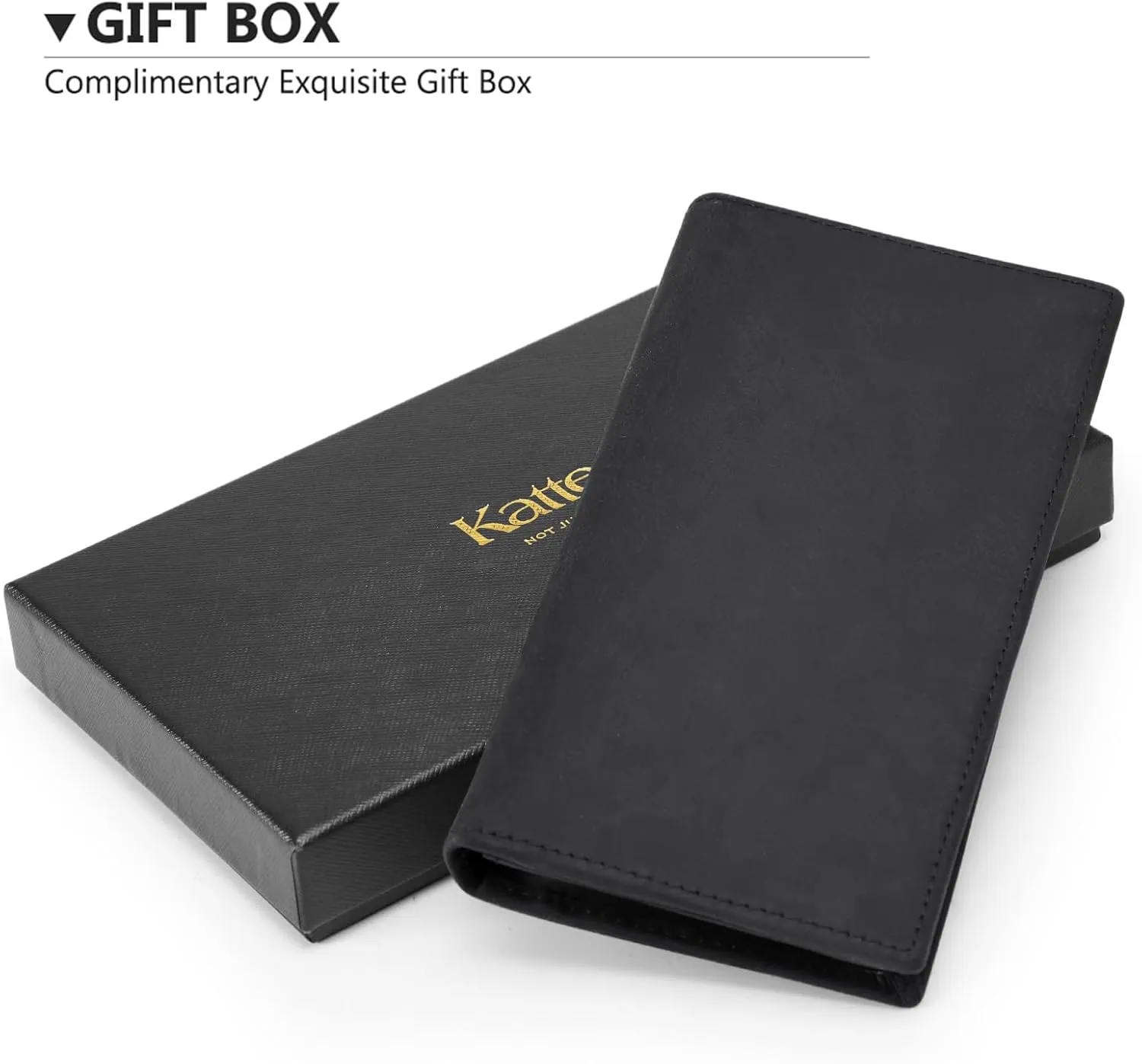 Kattee Men's Vintage Genuine Leather Long Wallet for Checkbook Credit Cards