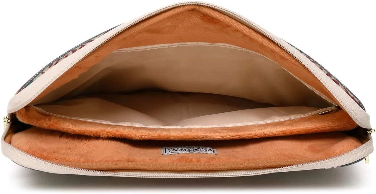 kayond Water-Resistant Canvas 17 Inch Laptop Sleeve-Red Bohemia