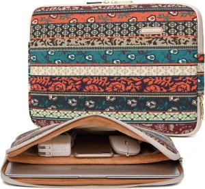 kayond Water-Resistant Canvas 17 Inch Laptop Sleeve-Red Bohemia