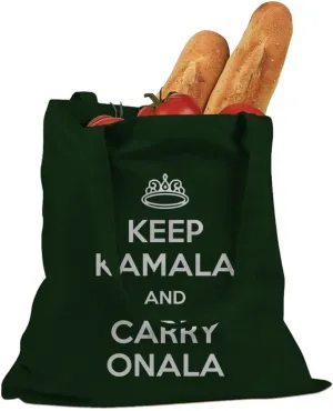 Keep Kamala and Carry Onala Election 2024 Kamala Harris Walz Cotton Canvas Tote Bag