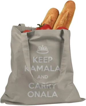 Keep Kamala and Carry Onala Election 2024 Kamala Harris Walz Cotton Canvas Tote Bag