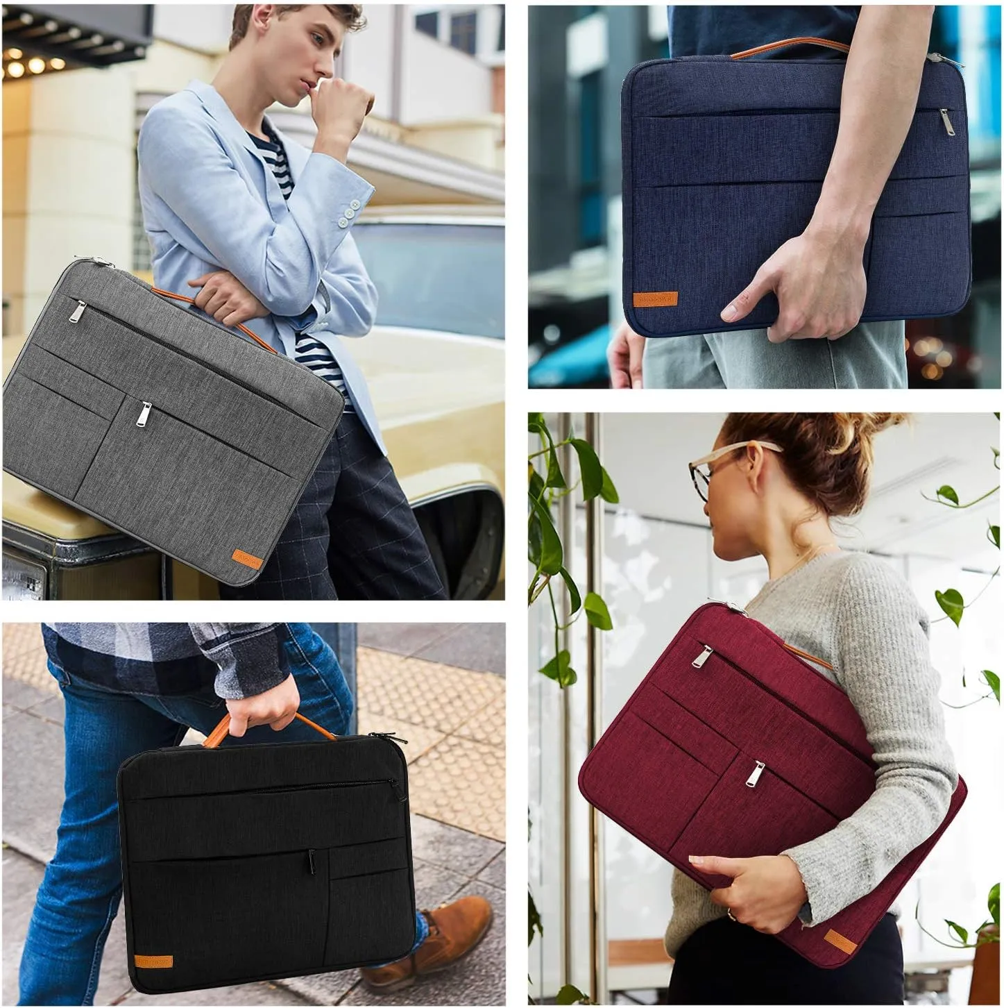 KINGSLONG 17-17.3 inch Laptop Sleeve Bag,Slim Shockproof Handbag Carrying Case Notebook Computer Cover Fit for Acer Asus Dell HP Blue