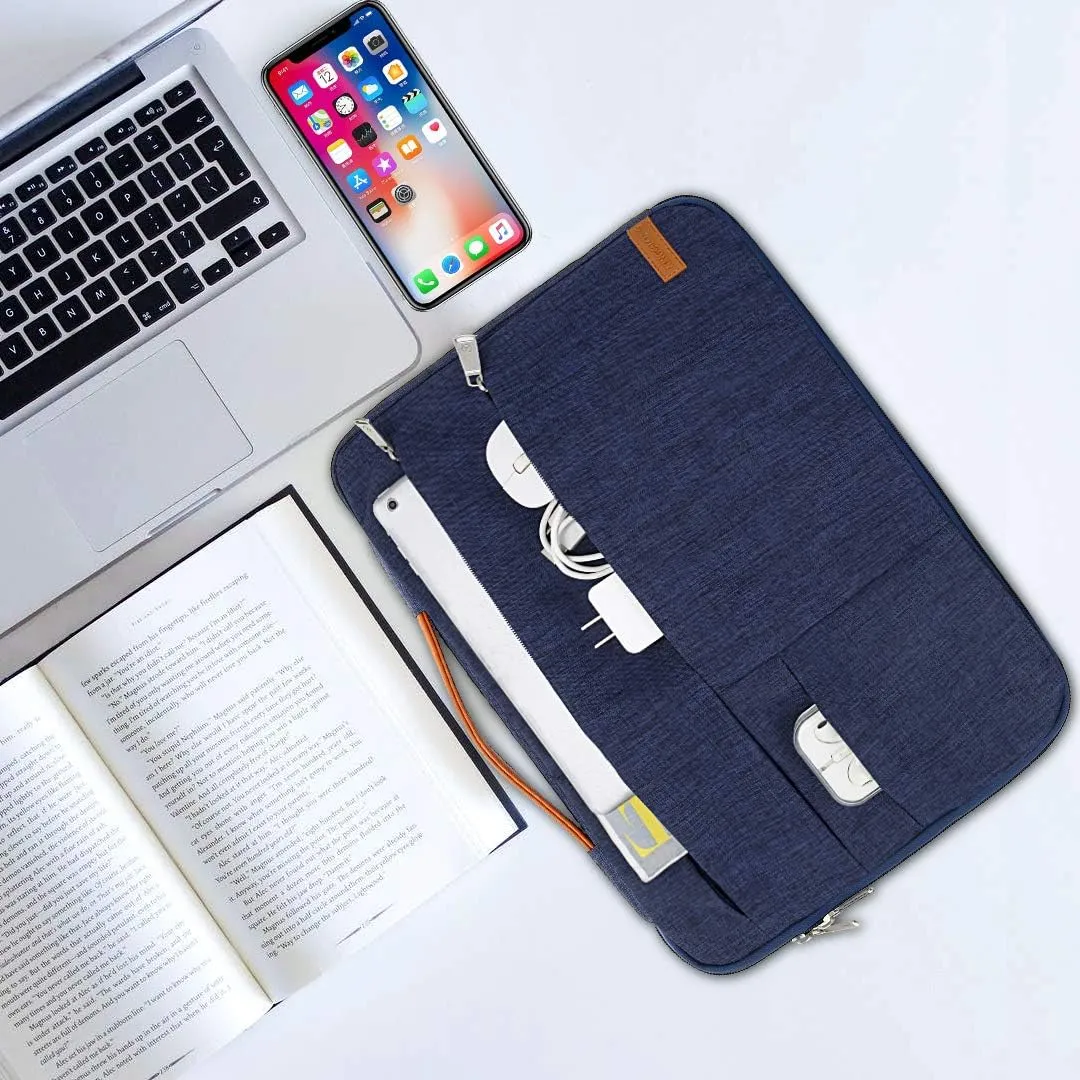 KINGSLONG 17-17.3 inch Laptop Sleeve Bag,Slim Shockproof Handbag Carrying Case Notebook Computer Cover Fit for Acer Asus Dell HP Blue