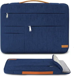 KINGSLONG 17-17.3 inch Laptop Sleeve Bag,Slim Shockproof Handbag Carrying Case Notebook Computer Cover Fit for Acer Asus Dell HP Blue