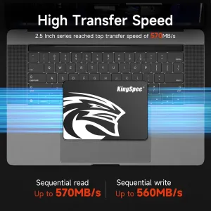 KingSpec 1TB SATA III SSD 6Gb/s, 2.5" SATA SSD with 3D NAND Flash, Internal Solid State Hard Drives, for Laptop and PC Desktop (R/W Speed up to 550/520 MB/s)