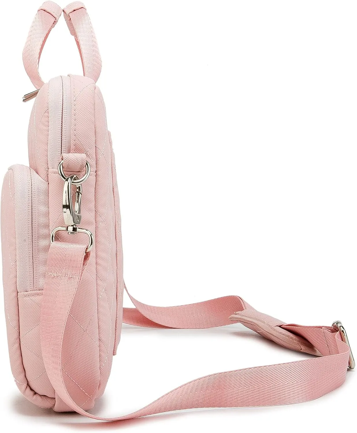 Kinmac 360 Degree Laptop Bag Full Cushioned Laptop Shoulder Bag For MacBook Air Pro 13 inch MacBook 14 inch and 13 inch-14 inch Laptop (Pink)