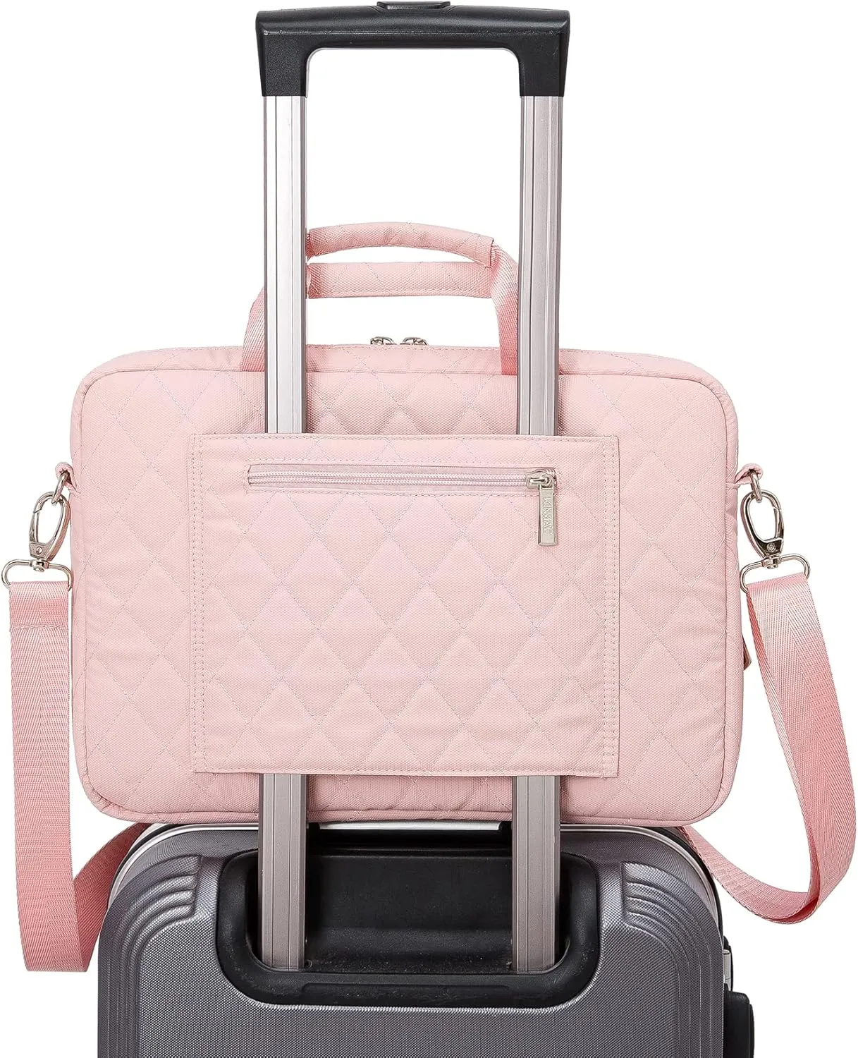 Kinmac 360 Degree Laptop Bag Full Cushioned Laptop Shoulder Bag For MacBook Air Pro 13 inch MacBook 14 inch and 13 inch-14 inch Laptop (Pink)