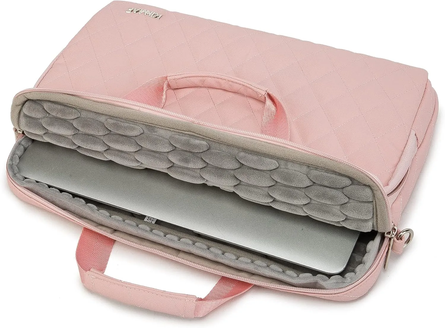 Kinmac 360 Degree Laptop Bag Full Cushioned Laptop Shoulder Bag For MacBook Air Pro 13 inch MacBook 14 inch and 13 inch-14 inch Laptop (Pink)