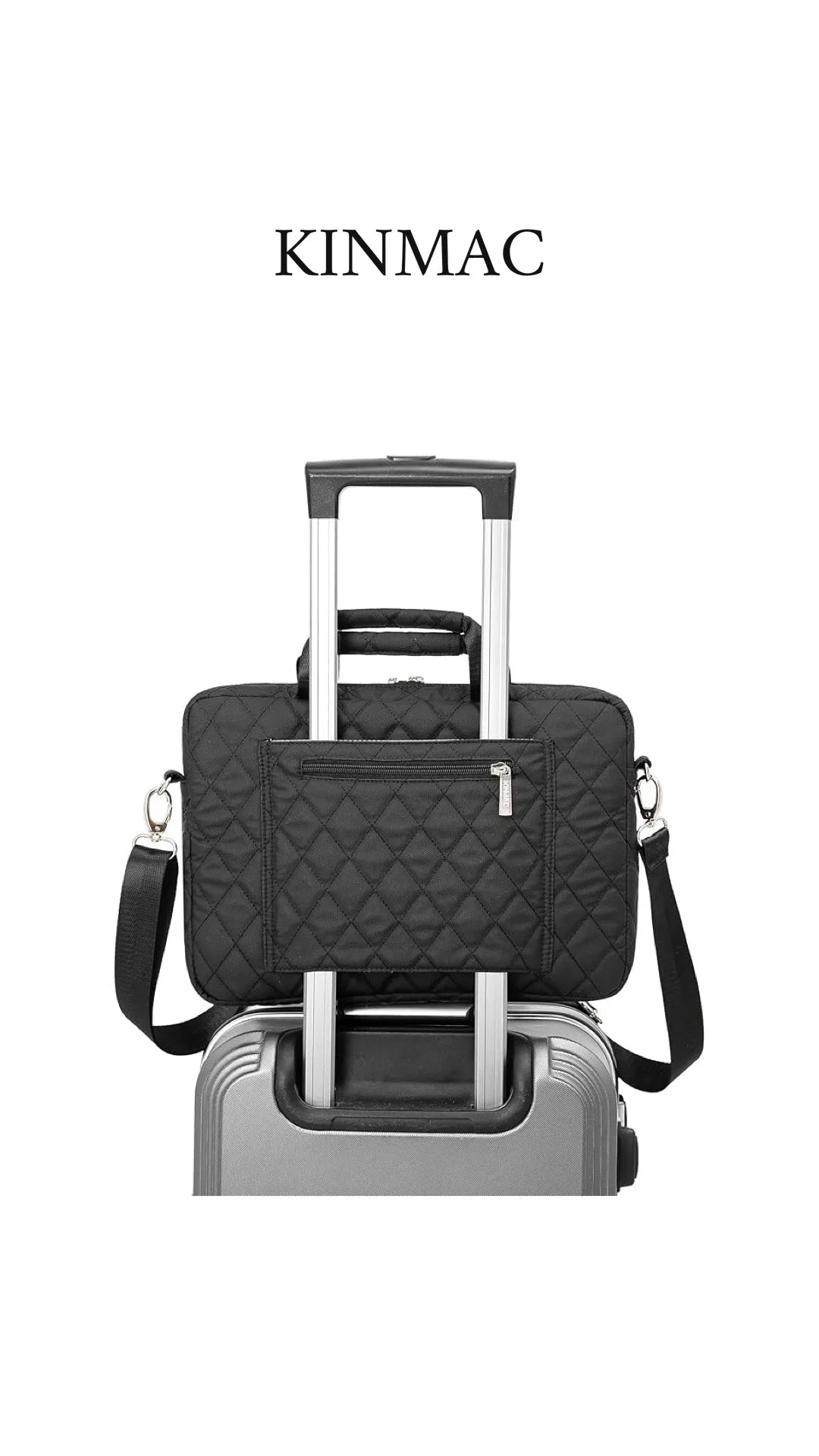 Kinmac 360° Super shockproof  13.3 Inch Laptop Shoulder Bag ( Eva Bubble protection, Waterproof Fabric, Luggage Strap, Extra Pockets) -Black