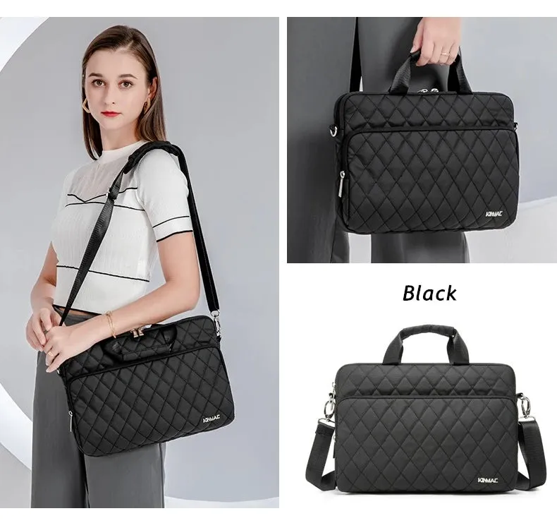Kinmac 360° Super shockproof  13.3 Inch Laptop Shoulder Bag ( Eva Bubble protection, Waterproof Fabric, Luggage Strap, Extra Pockets) -Black
