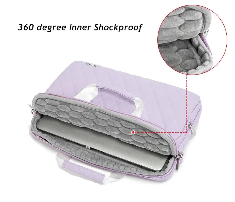 Kinmac 360° Super shockproof  13.3 Inch Laptop Shoulder Bag ( Eva Bubble protection, Waterproof Fabric, Luggage Strap, Extra Pockets) -Black