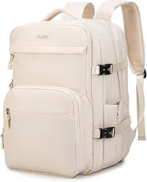 Kinmac Extra Large Travel Backpack,360° Cushioned Laptop Backpack with USB Charging Port For 15.6 inch to 17 inch Laptop (Khaki)