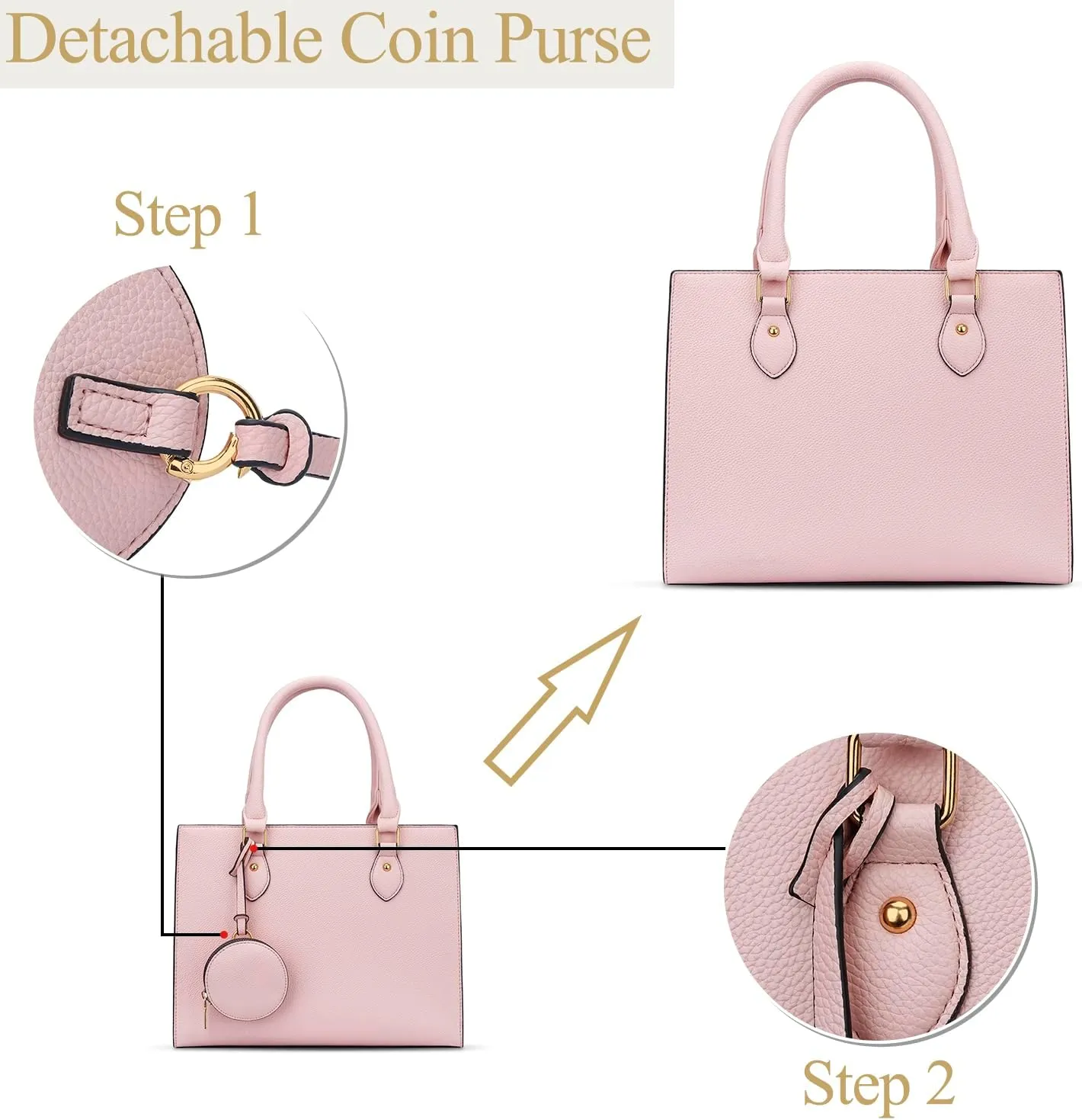 KKXIU Purses and Handbags for Women Vegan Leather Tote Shoulder Bag Ladies Top Handle Satchel with Coin Purse