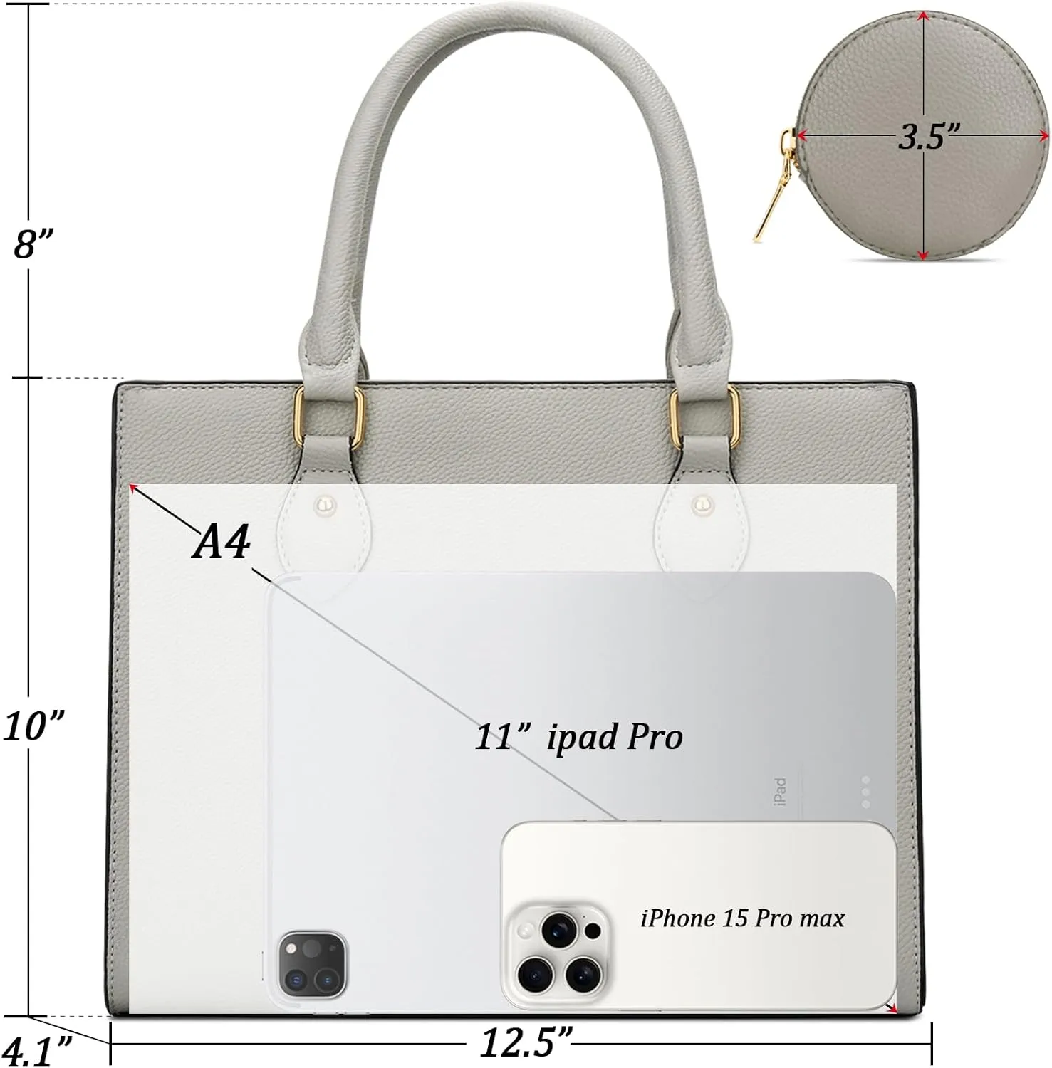 KKXIU Purses and Handbags for Women Vegan Leather Tote Shoulder Bag Ladies Top Handle Satchel with Coin Purse